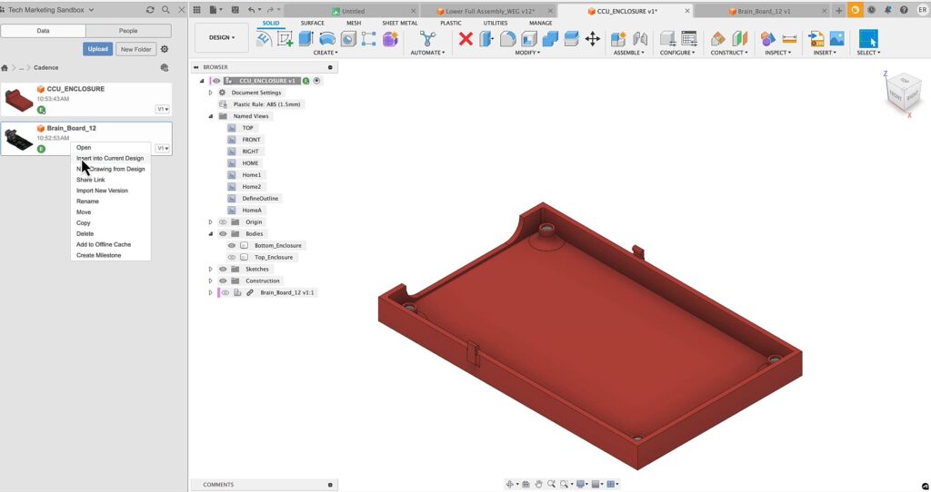 Autodesk Fusion electronics workspace